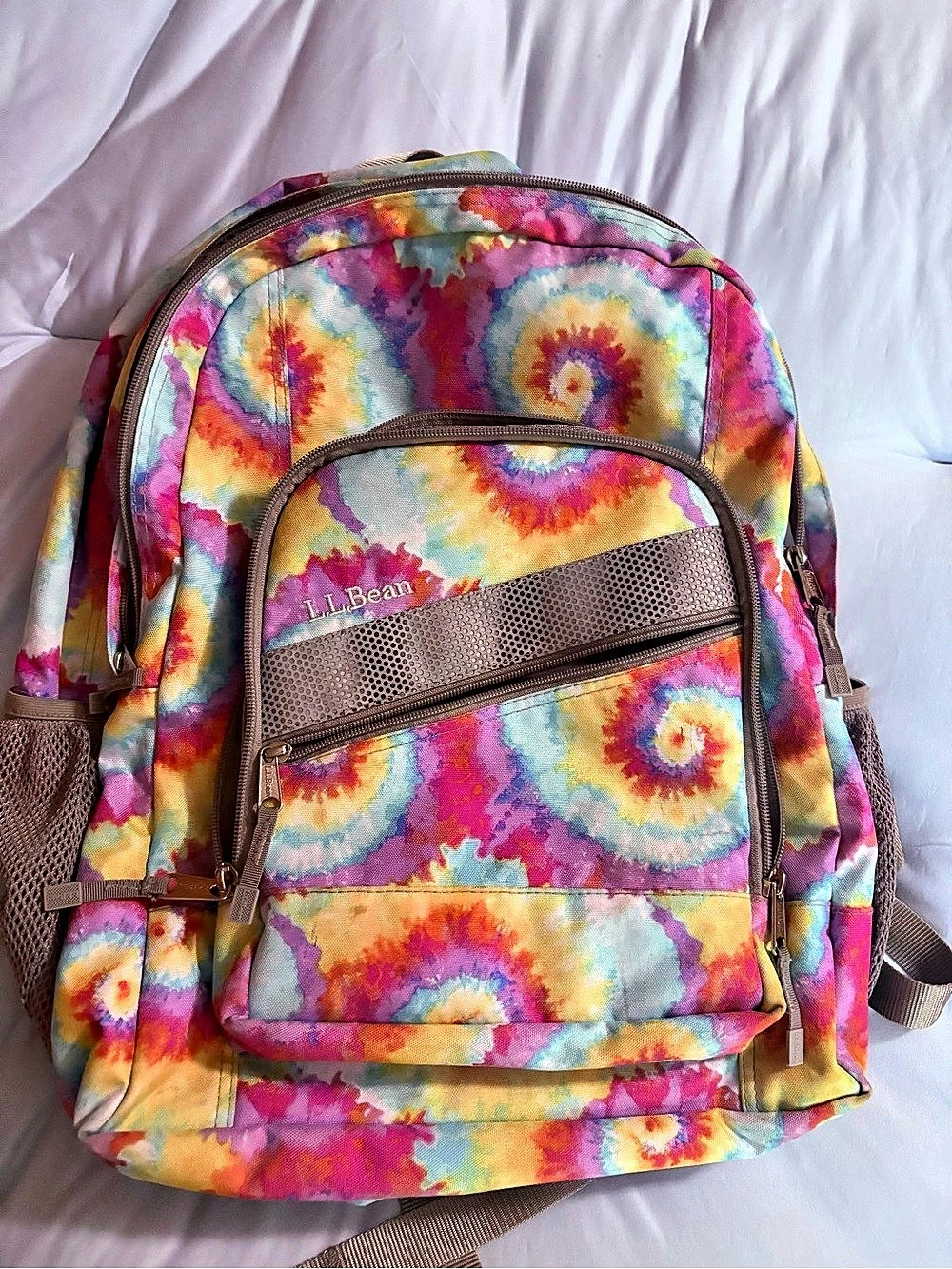 L.L.Bean Deluxe Book Pack Tie-Dye Backpack Multicolor